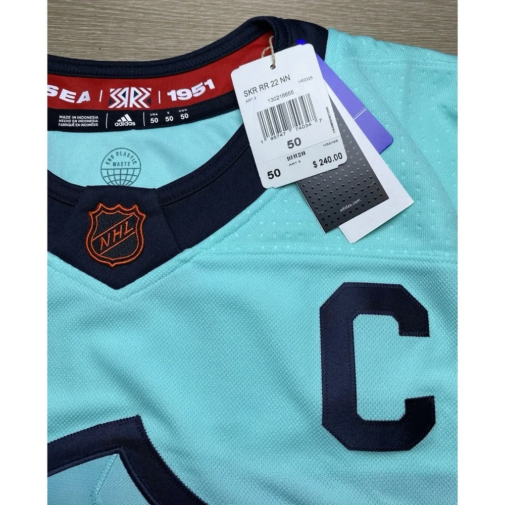 Men's 50 Authentic adidas Seattle Kraken Giordano PRIMEGREEN $240 Jersey H52325‎
